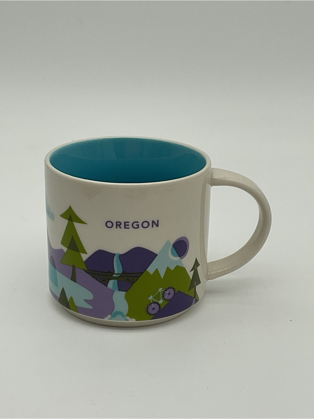 Starbucks You are Here Oregon Scenic Mug with Teal Interior